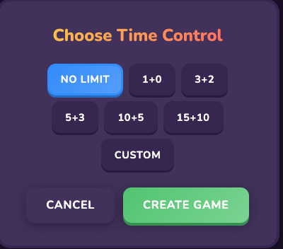 Schack: val av tidskontroll